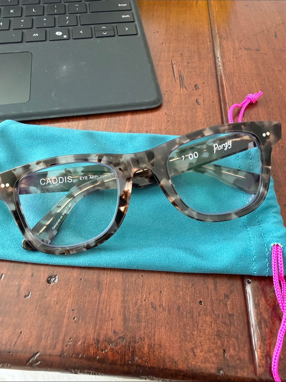 Caddis Porgy Women's Tortoiseshell 2.0 Reading Eyeglasses - Gray Brown
